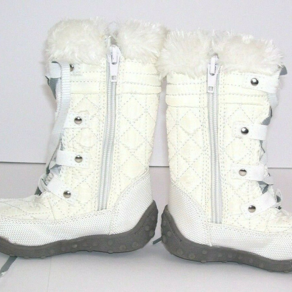 US Polo Assn 5M Baby  Girl White Boots Faux Fur … - Picture 8 of 8